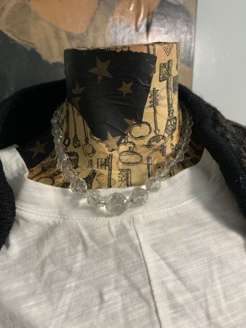 Faceted Clear Crystal Choker Necklace